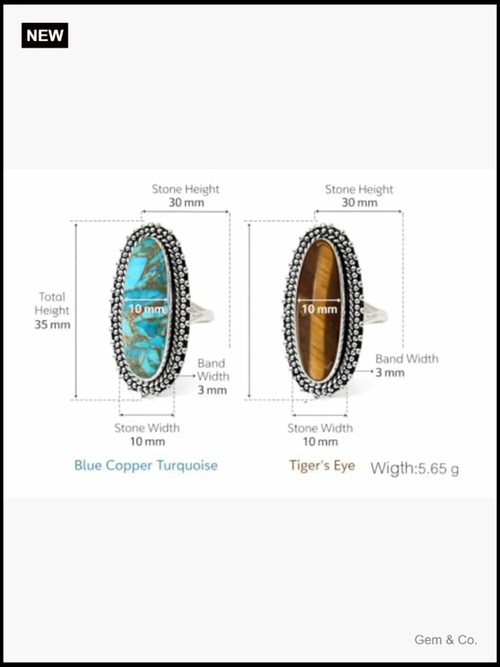 925 Sterling Silver Turquoise Statement Ring, Long Oval Gemstone, Handmade